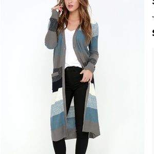 Jack by BB Dakota Blue-Striped Long Sweater